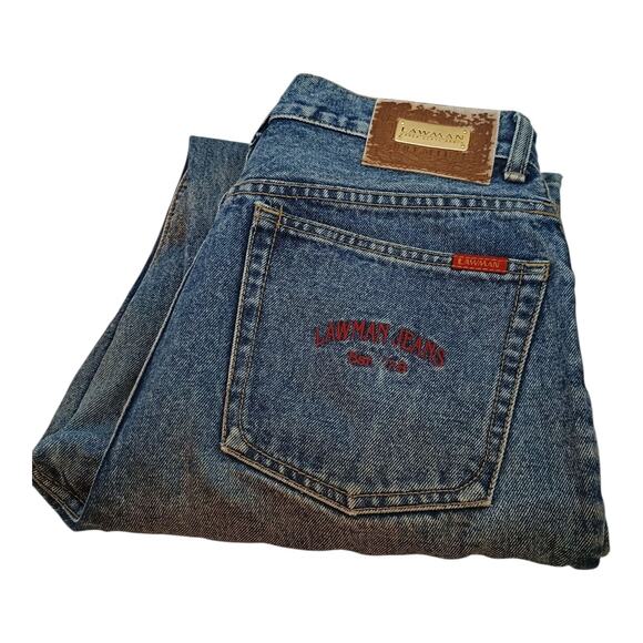 Vintage Lawman Jeans Womens 13 Blue Tapered Leg High Waist Western Button Denim - Picture 1 of 10